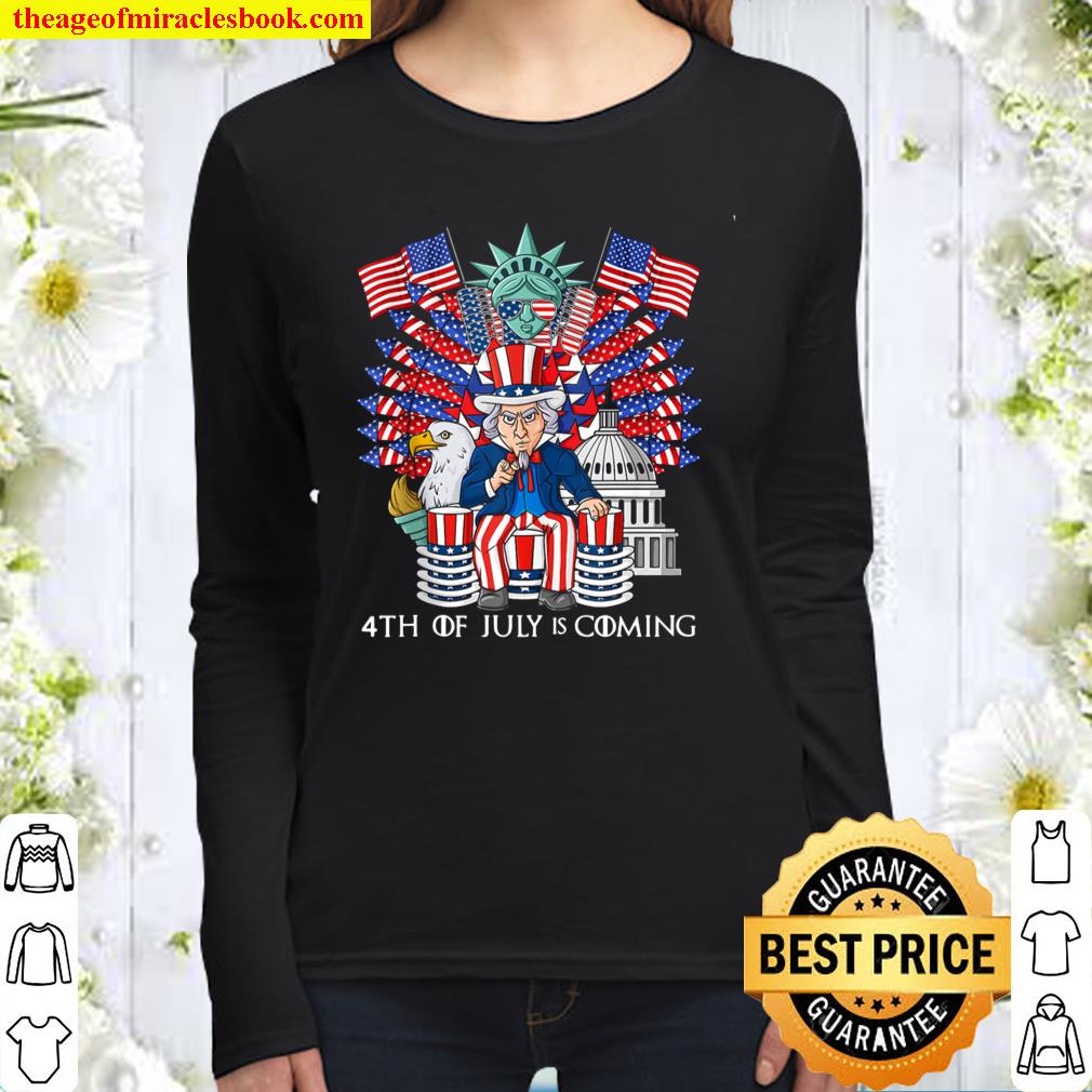 Uncle Sam Throne 4th Of July USA Patriotic Women Long Sleeved