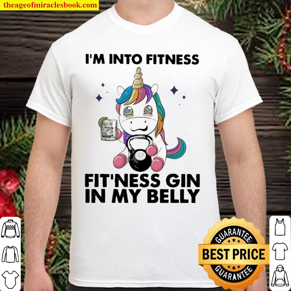 Unicorn I’m into Fitness Fit’ness Gin In my Belly hot Shirt, Hoodie, Long Sleeved, SweatShirt
