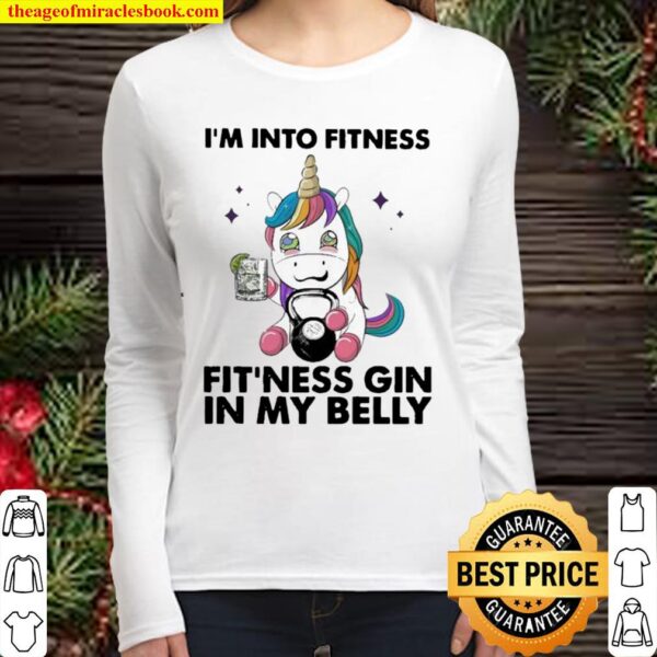 Unicorn I’m into Fitness Fit’ness Gin In my Belly Women Long Sleeved