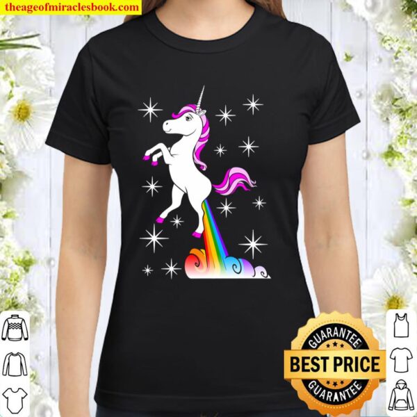Unicorn Rainbow Girls Women Pullover Classic Women T-Shirt