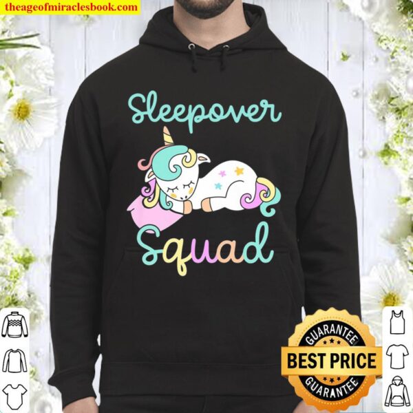 Unicorn Themed Pajama Party Gift For Girls Sleepover Squad Hoodie