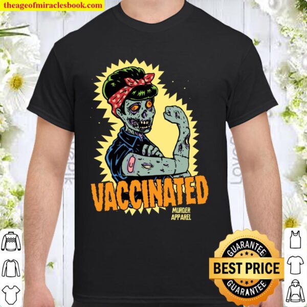 Vaccinated Zombie Rosie Girl Power Feminist Goth Retro Shirt