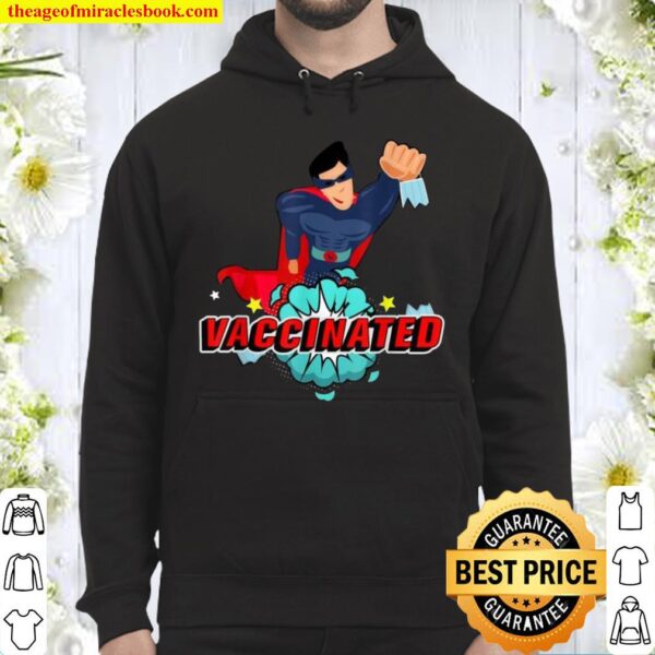 Vector Super Hero with comic Vaccinated pop art design Hoodie