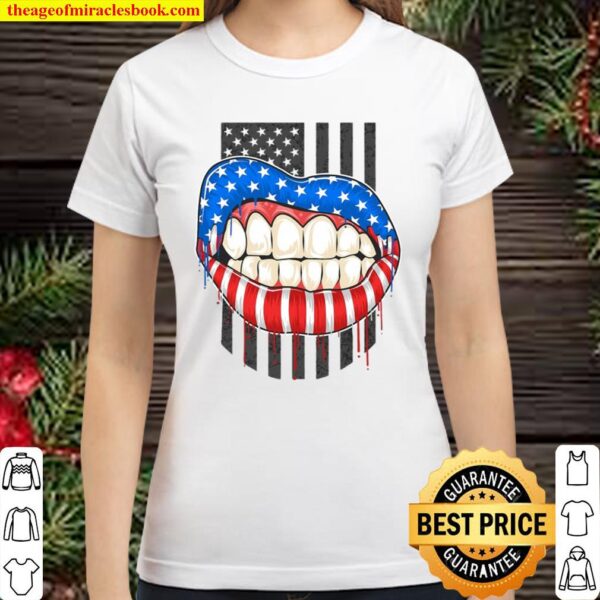 Veterans – America Lips Flag Classic Women T-Shirt