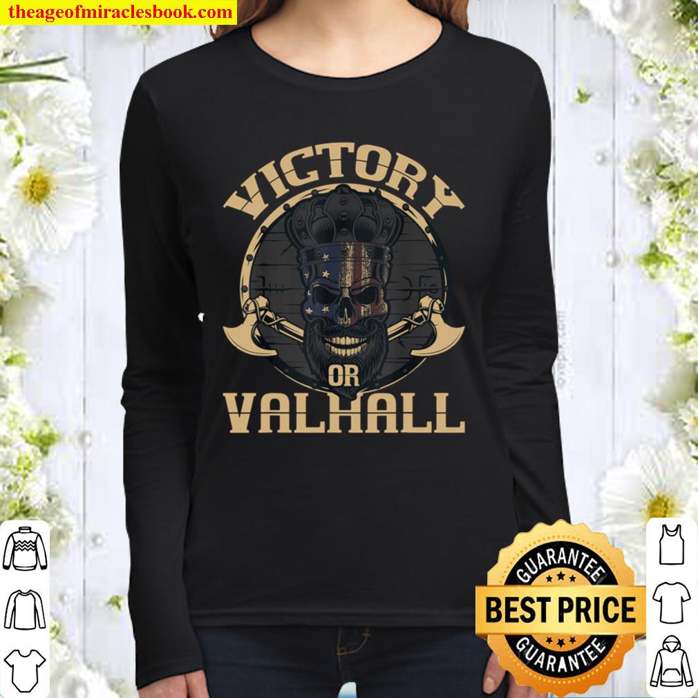 Victory Or Valhall - Viking Pride Ravens Norse Mythology Women Long Sleeved