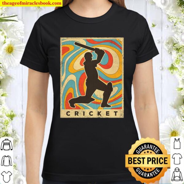 Vintage Cricket Sport Retro Poster Classic Women T-Shirt