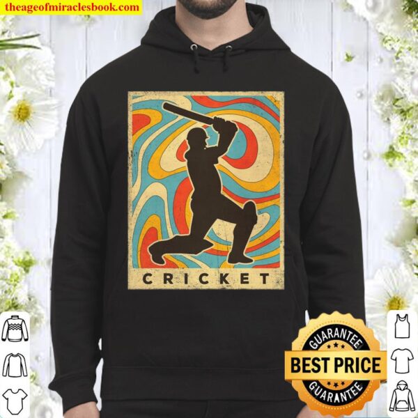 Vintage Cricket Sport Retro Poster Hoodie
