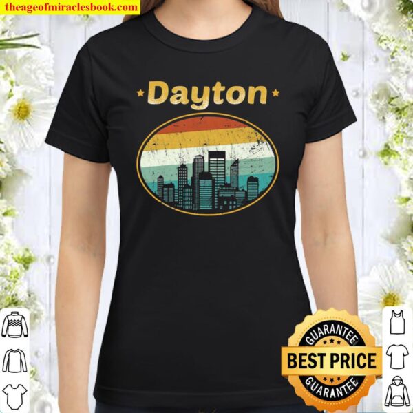 Vintage Dayton Ohio Skyline Classic Women T-Shirt