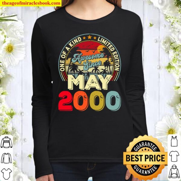 Vintage May 2000 21St Birthday Decorations Boy Girl Funny Women Long Sleeved