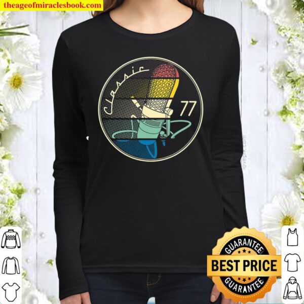 Vintage Microphone 77 Classic Women Long Sleeved