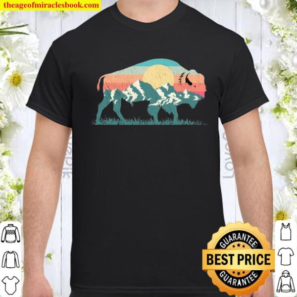 Vintage National Park Bison Landscape Buffalo Retro Shirt