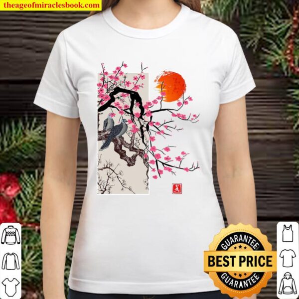 Vintage Sakura Blossom Japanese Cherry Scenery Gift Classic Women T-Shirt
