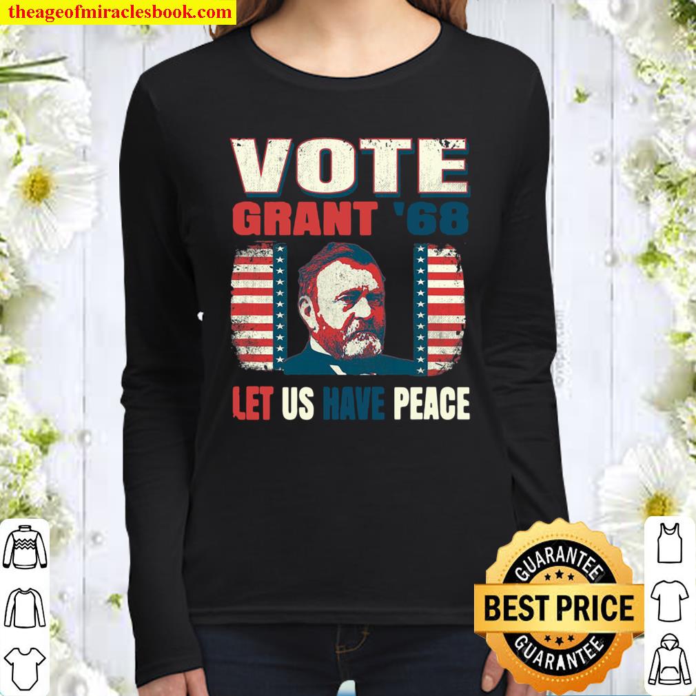 Vintage Style Voting Poster Ulysses Grant 1868 Women Long Sleeved