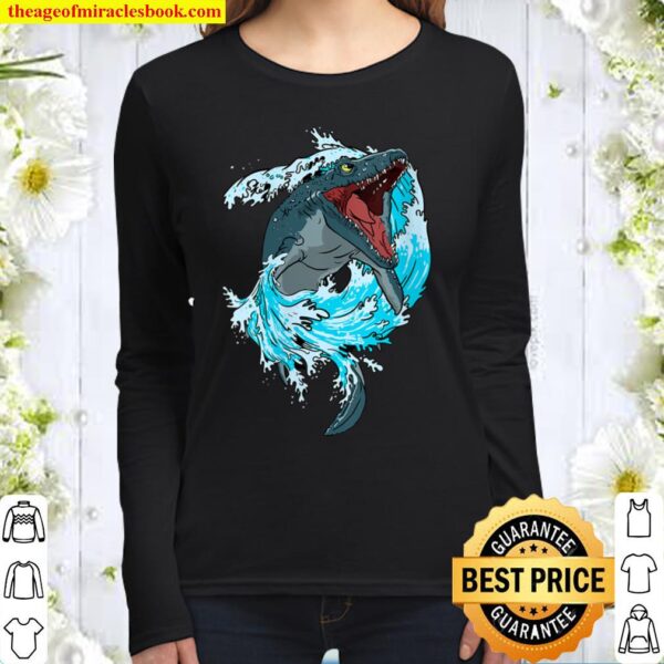 Womens Floating Dinosaurs like bad Fish for cool youth _ adult Women Long Sleeved