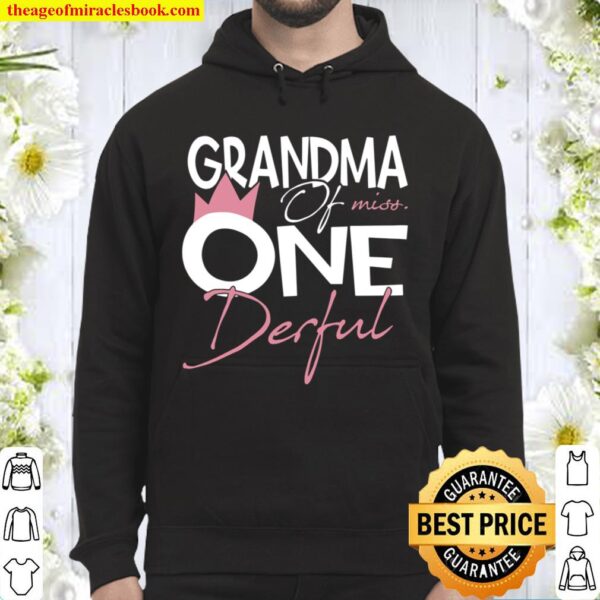 Womens Grandma Of Miss Onederful 1St Birthday Girl Party Matching Hoodie