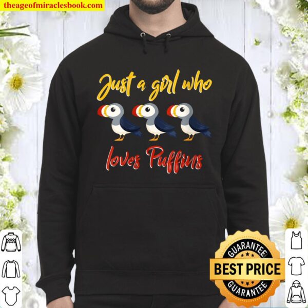 Womens Just A Girl Who Loves Puffins Bird Watching Hoodie