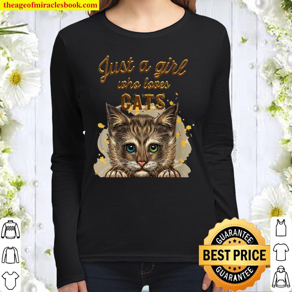 Womens Just a girl who loves cats Women Long Sleeved
