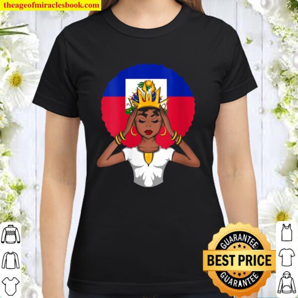 Womens Melanin Haitian Queen V-Neck Classic Women T-Shirt