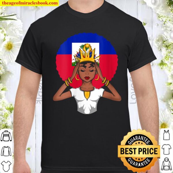 Womens Melanin Haitian Queen V-Neck Shirt