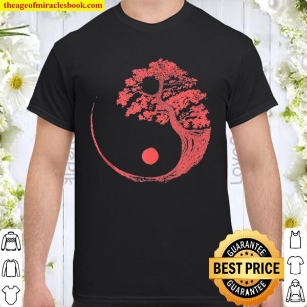 Yin Yang Red Bonsai Tree Japanese Buddhist Zen Gift Shirt
