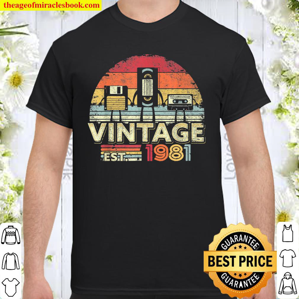 1981 Vintage 40th Birthday Gift Funny Music Tech T-shirts, Born In 198 Shirt