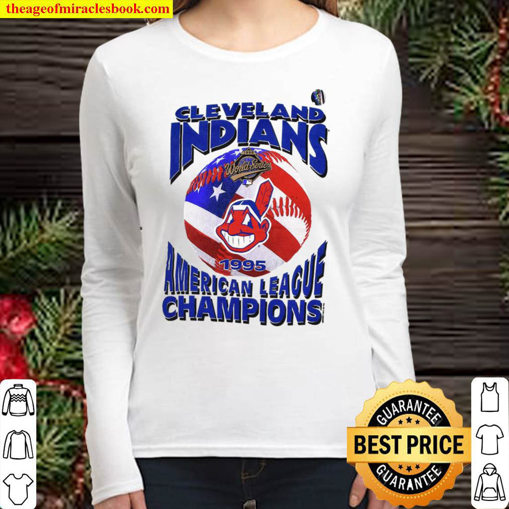 1995 AL Champions Cleveland Indians Women Long Sleeved
