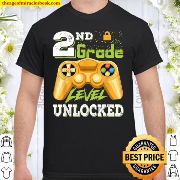 2nd Grade Level Unlocked Video Game Back to School Boys Shirt