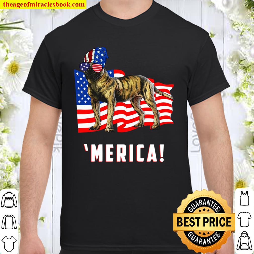 4th Of July Presa Canario Dog Merica Tee Tshirt