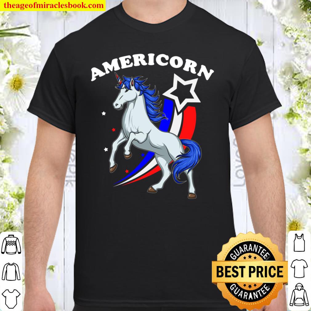 4th of July Americorn American Flag Unicorn Independence Day Shirt