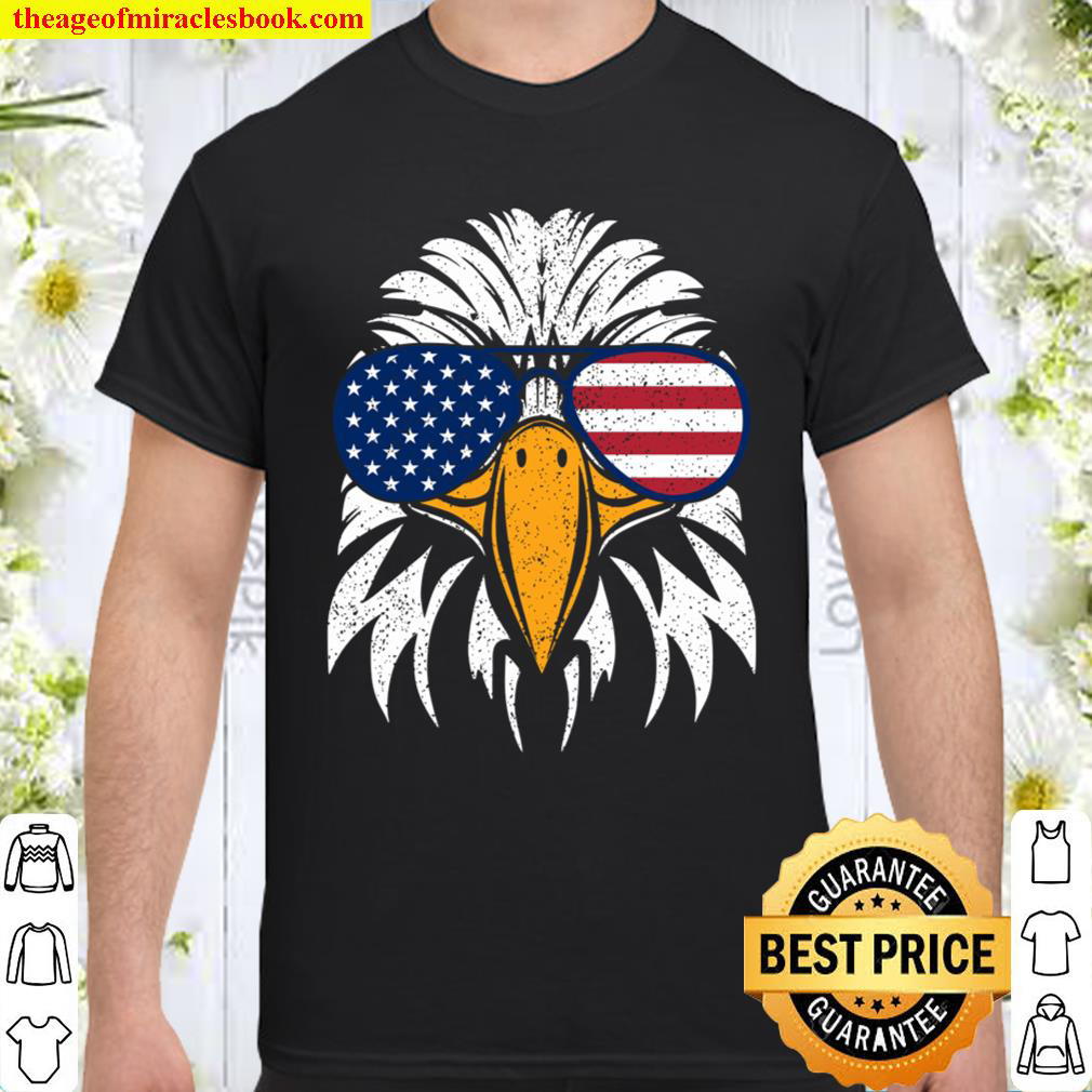 4th of July Bald Eagle Patriotic American Flag Glasses Shirt