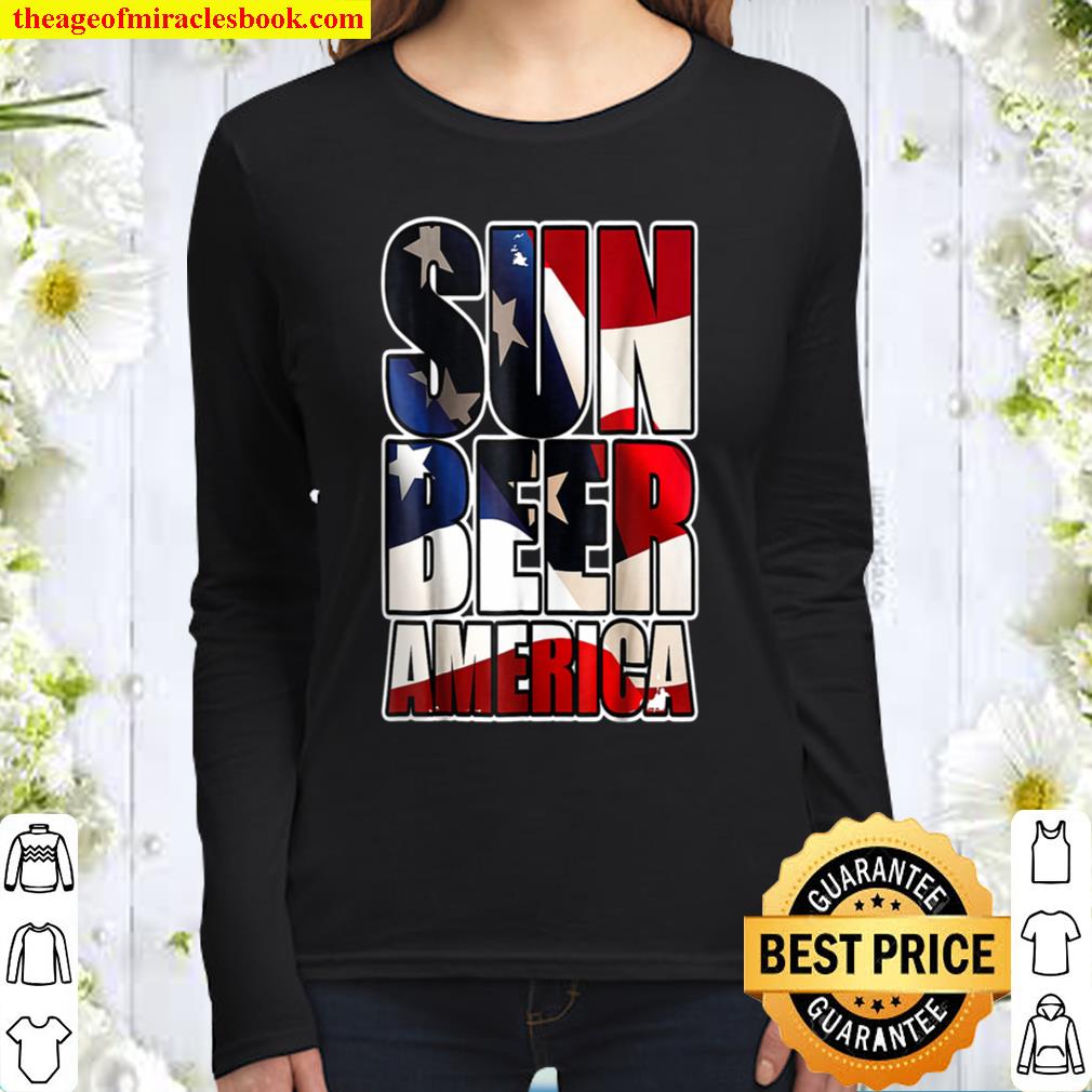 4th of July Independence Day Sun Beer America Women Long Sleeved