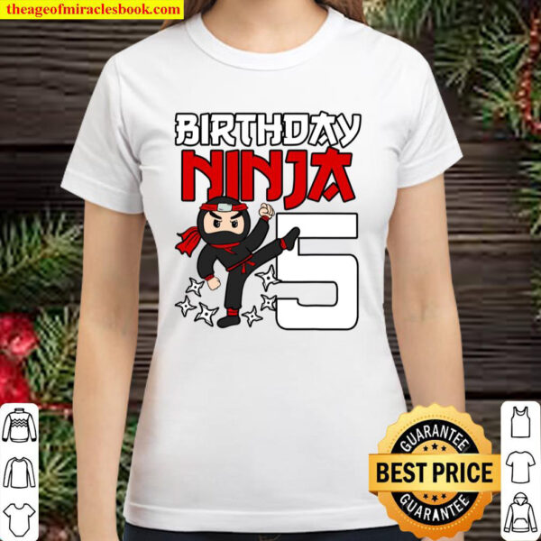5 Years Old Birthday Party 5Th Ninja Japanese Shinobi Gift Classic Women T Shirt