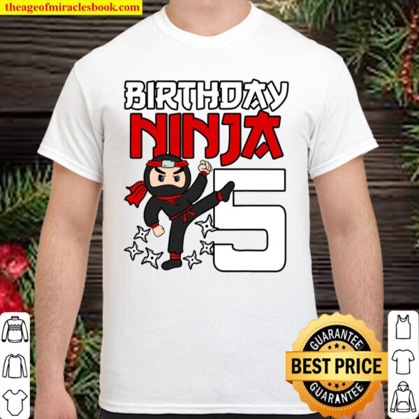 5 Years Old Birthday Party 5Th Ninja Japanese Shinobi Gift Shirt