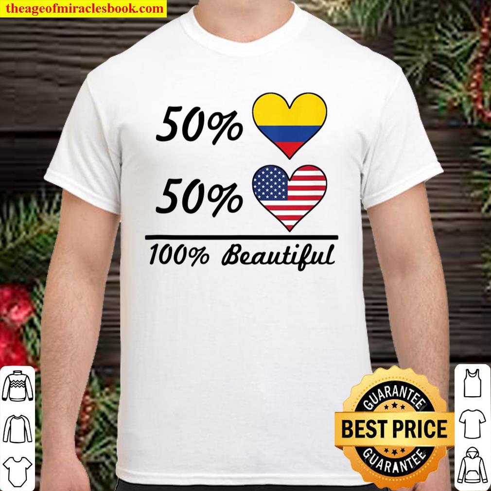 50 Colombian Flag 50 American Flag 100 Beautiful Colombia Shirt
