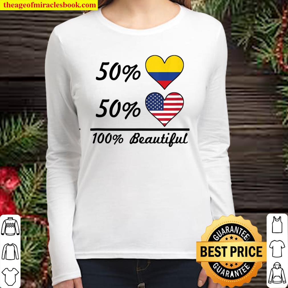 50 Colombian Flag 50 American Flag 100 Beautiful Colombia Women Long Sleeved