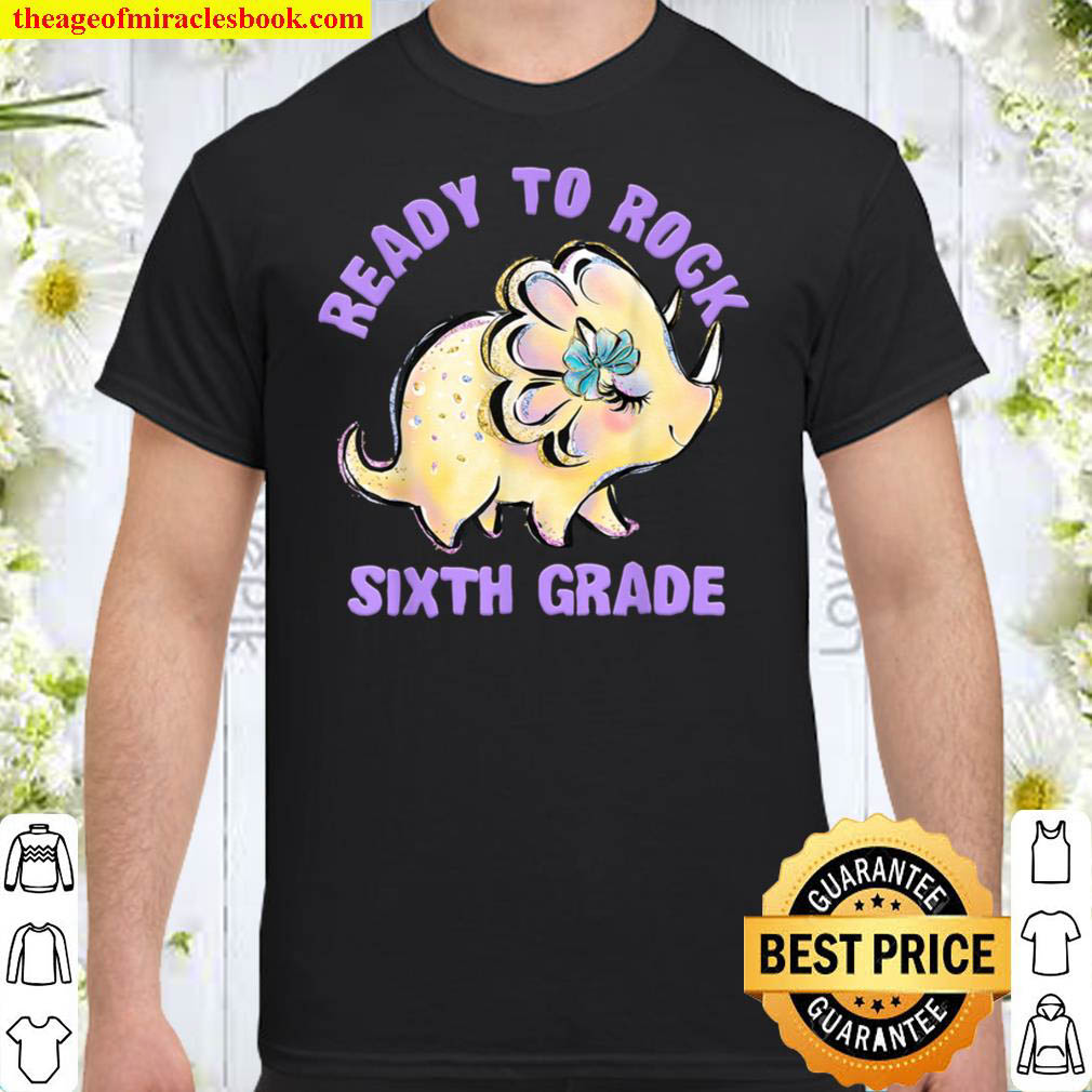 6th Grade Girl Dinosaur Outfit School Hello Sixth Grade 6 Shirt