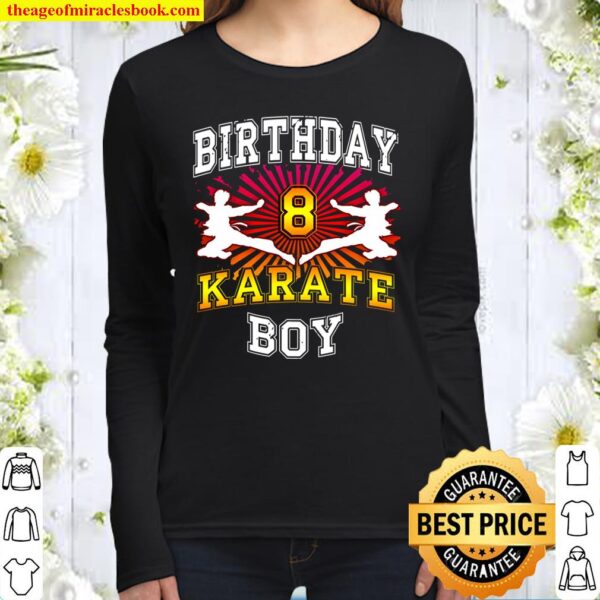 8th Birthday Boy - Karate 8 years old kid Women Long Sleeved