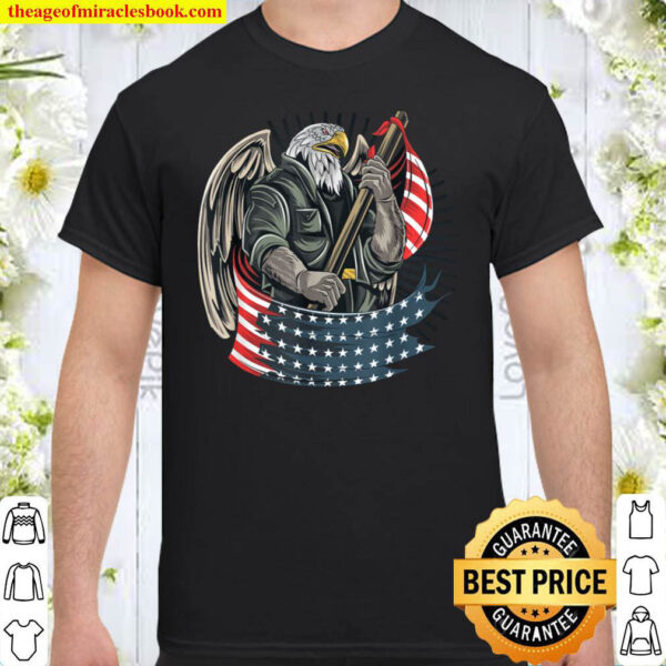 American Bald Eagle Shirt Flag USA America 4th of July Gift Shirt