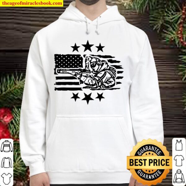 American Flag Army Shirt American Soldier 4th of July Outfit Proud Arm Hoodie