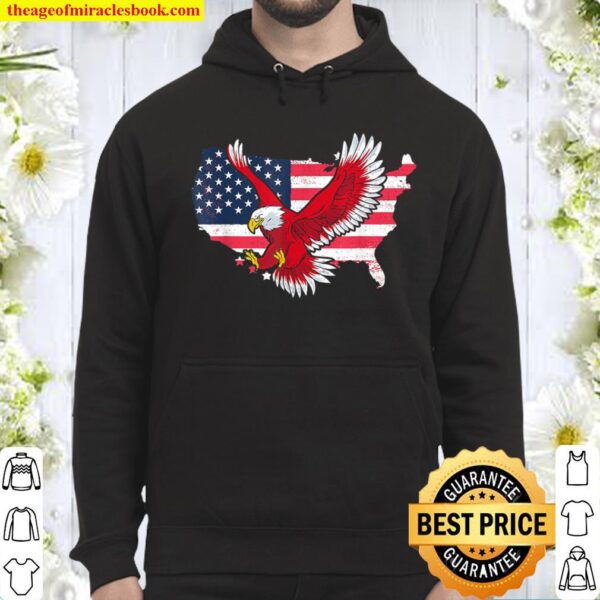 American Flag Eagle Shirt for 4th of July Hoodie
