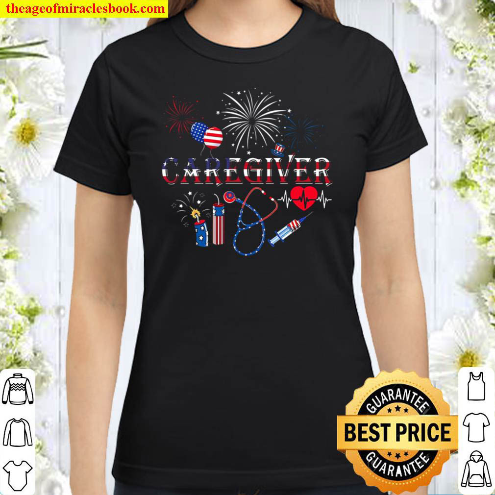 Fire Fit Designs 4th of July Shirts for Women USA Shirt American Flag Shirt for Women Patriotic Shirts for Women Black / XL