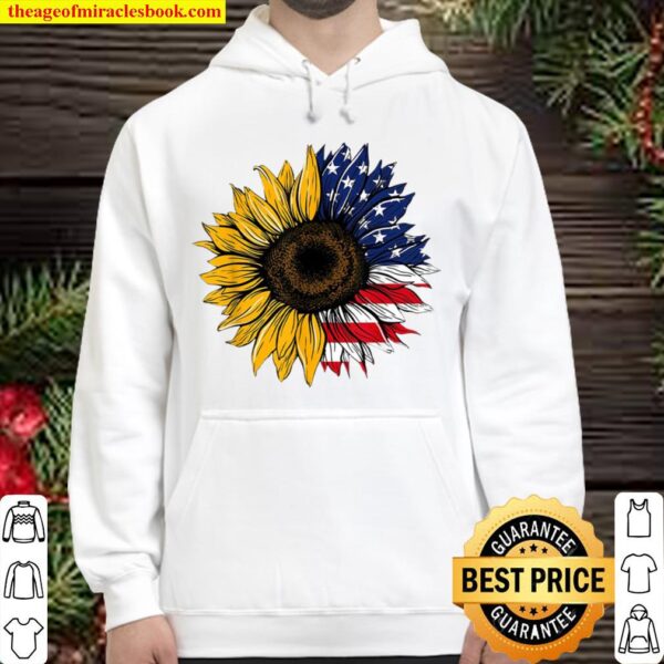American USA Sunflower, Sunflower Hoodie