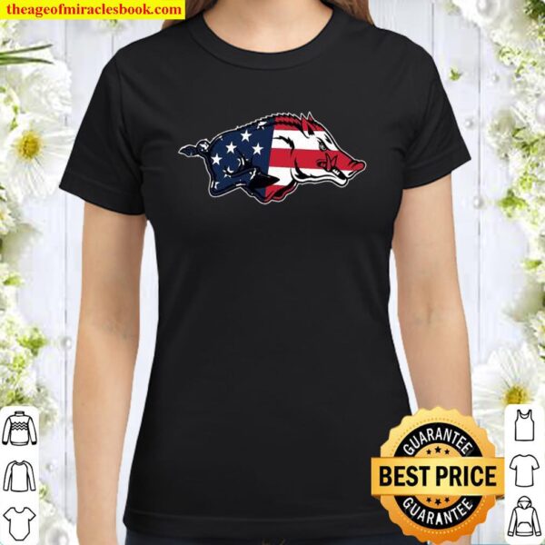 ArKansas razorbacks legend American flag Classic Women T-Shirt