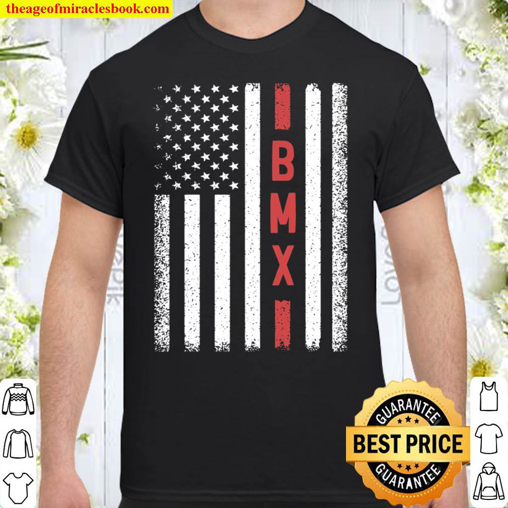 BMX American Flag 4th of July Bike Motorcross Racer Shirt