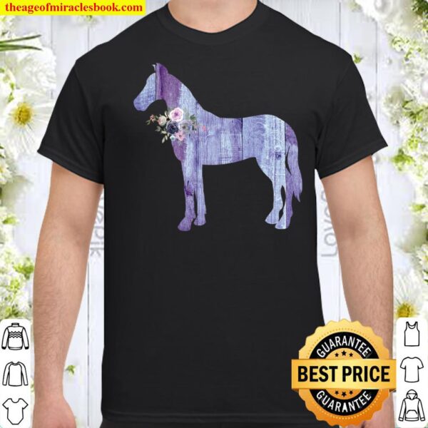 Barn Wood Horse With Flowers, Premium Soft Shirt