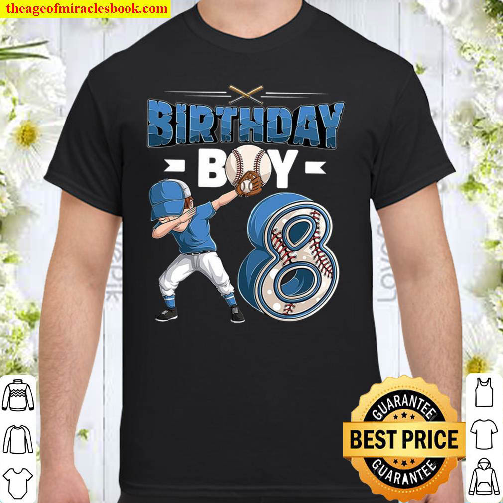 Birthday boy 8 dabbing baseball Shirt