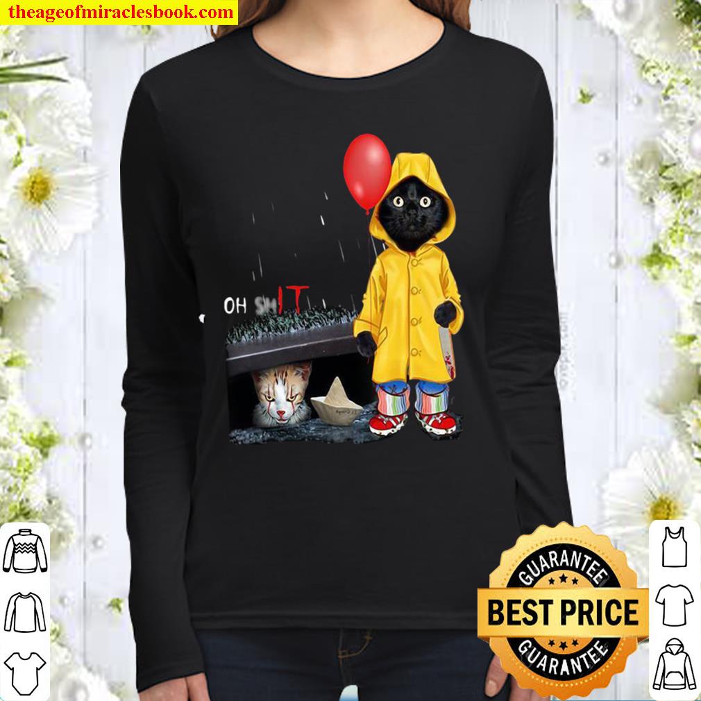 Black Cat Oh Shit Chucky Georgie Denbrough Pennywise Women Long Sleeved