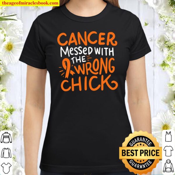 Blood Cancer Awareness Survivor Leukemia Chemo Orange Ribbon Classic Women T-Shirt