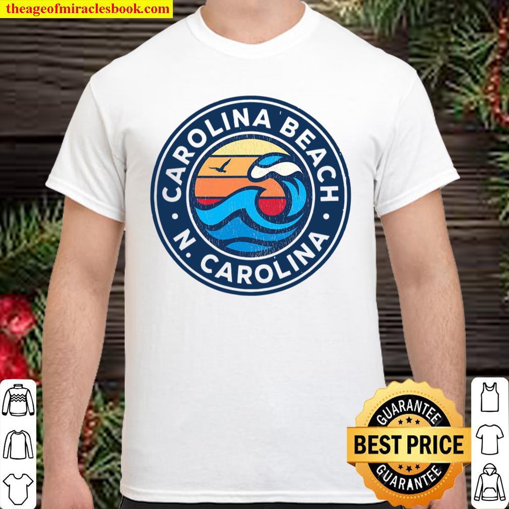 Carolina Beach North Carolina Nc Vintage Nautical Waves Desi shirt