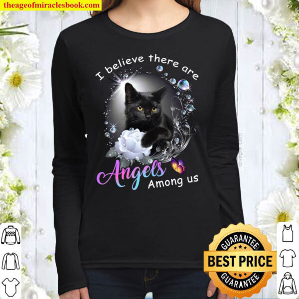 Cat I believe there are angels among us Women Long Sleeved